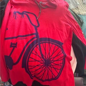Marushka Red Bicycle Print Women's Sweater